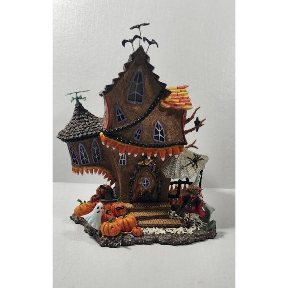 Rare Danbury Mint Haunted Halloween Lighted Gingerbread Welcome House no light